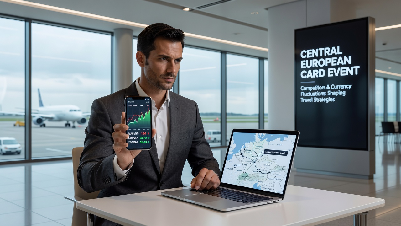 Travelers comparing currency exchange options before heading to Central European tournaments
