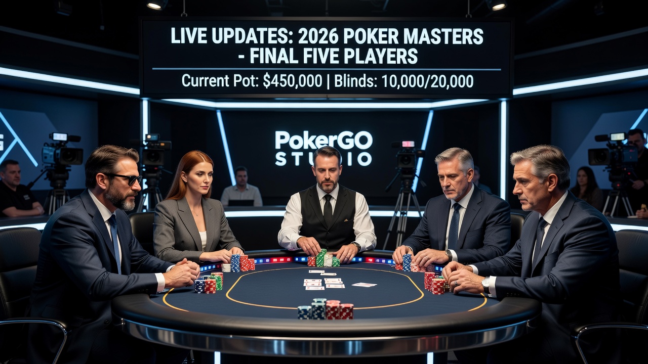 Joe Stapleton preparing commentary notes ahead of an international poker championship